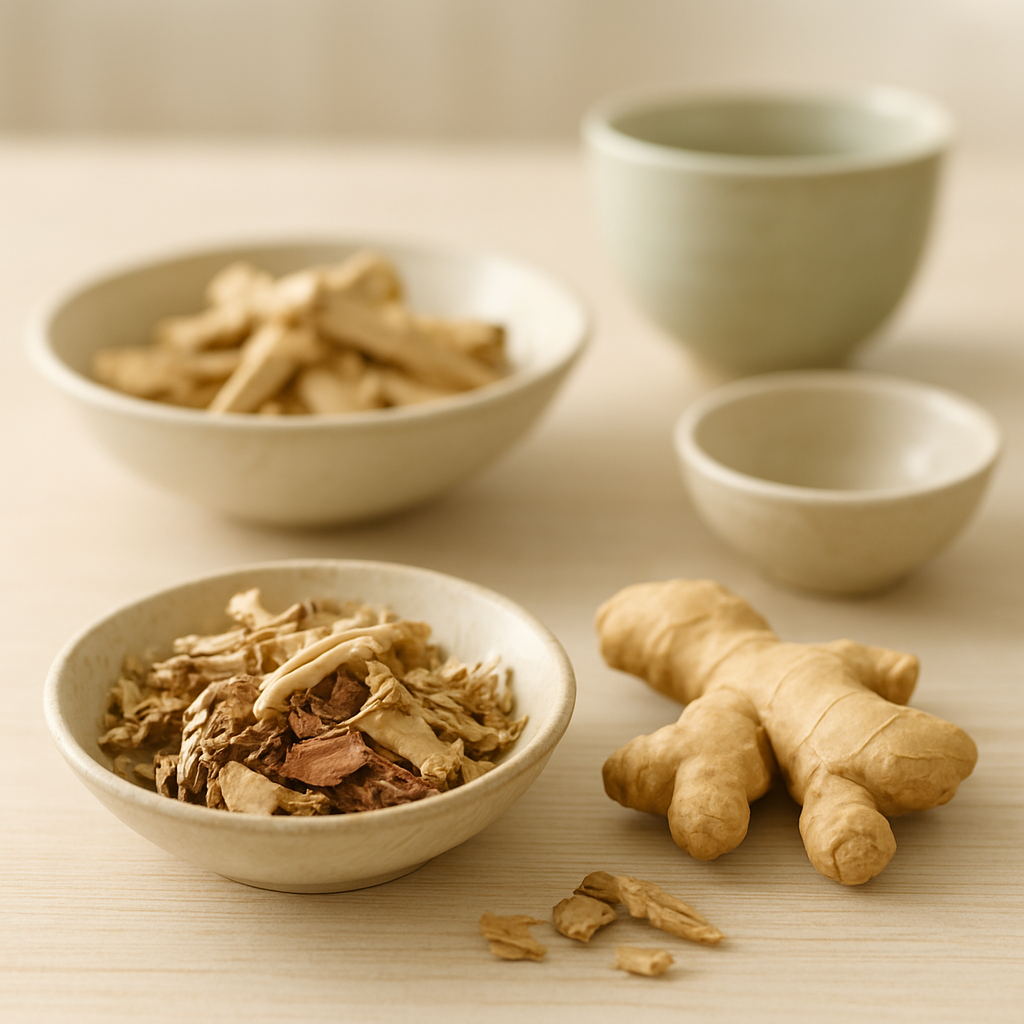 Getrocknete Kräuter und Schalen der Traditionellen Chinesischen Medizin